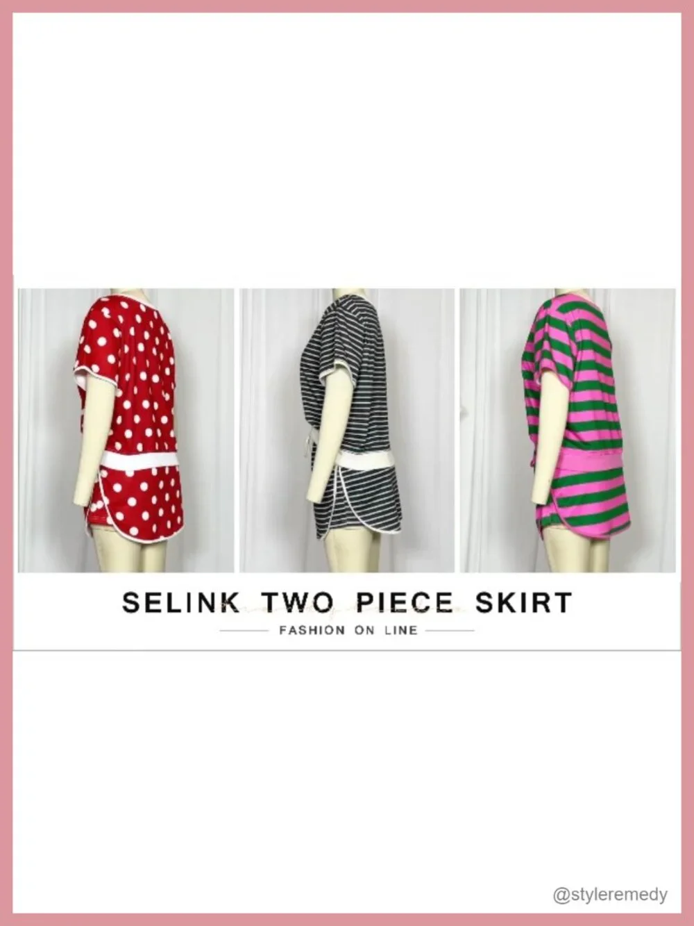 2 Piece Lounge Set for Women Skort and Top Colorblock With Polka Dots Casual